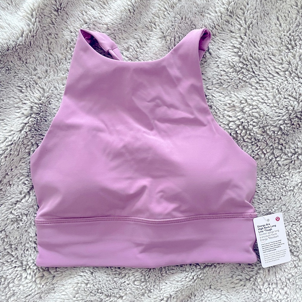 Lululemon Energy Bra High Neck Long Line Tough in Jubliee